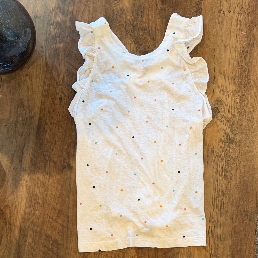 LOFT Ruffle Sleeve Polka Dot Top Small